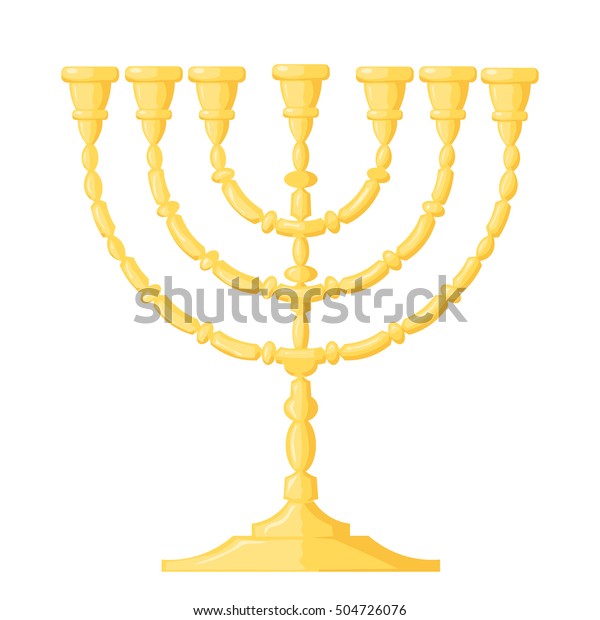 Vector Illustration Menorah On White Background Stock Vector (Royalty
