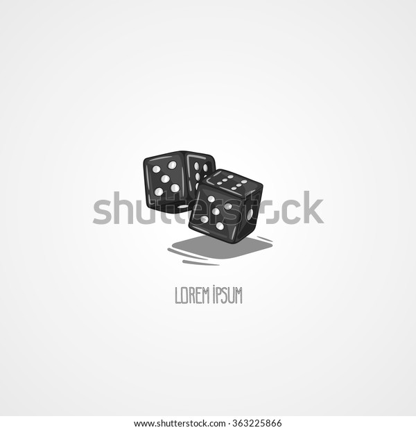 Vector Illustration Two Dice Symbol Gambling Stock Vector (Royalty Free