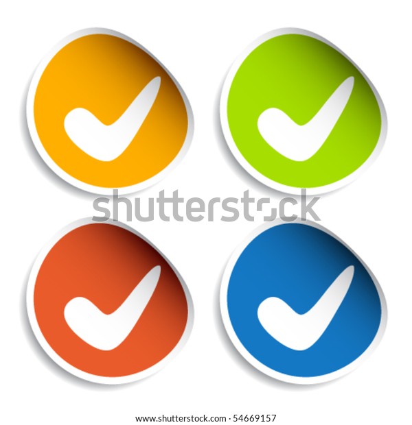 Vector Positive Checkmark Stickers Stock Vector (Royalty Free) 54669157 ...