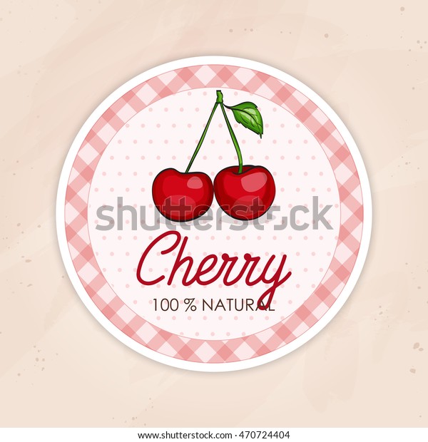vector-round-label-cherry-jam-