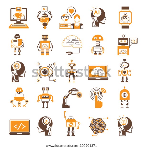 Vector Set Artificial Intelligence Ai Icons Stock Vector (Royalty Free ...