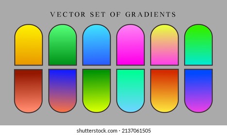 Vector Set Gradients Color Palette Stock Vector (Royalty Free ...