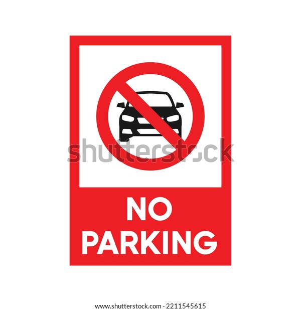Vertical No Parking Traffic Parking Ban Stock Vector (Royalty Free