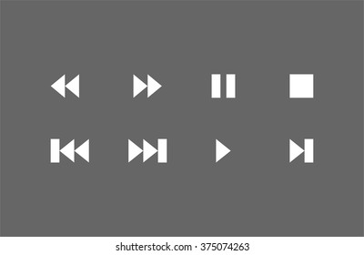 Icons Player Play Stop Pause Fast Stock Vector (Royalty Free) 266143670 ...
