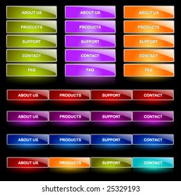 Web Buttons On Black Background Stock Vector (Royalty Free) 25329193 ...