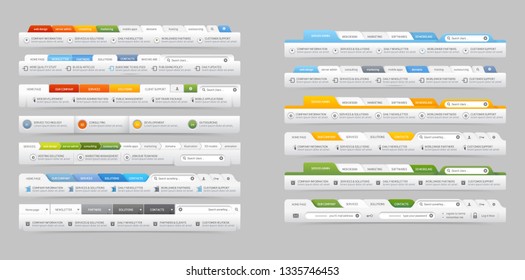 Vector Illustration Navigation Menu Horizontal Vector Stock Vector ...