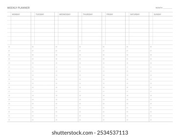 Weekly Plan Design Template Modern Simple Stock Vector (Royalty Free ...