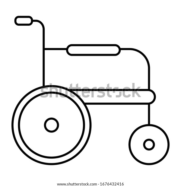 Wheelchair Side View Vector Illustration Black Stock Vector (Royalty