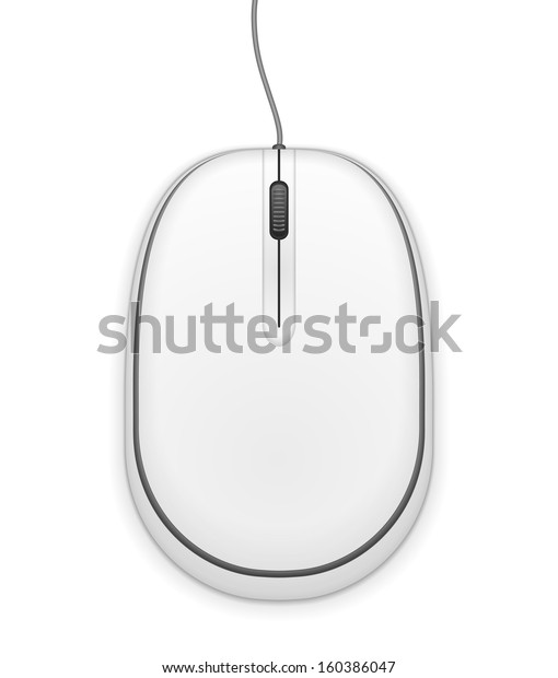 White Computer Mouse Top View Vector Stock Vector (Royalty Free