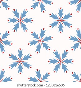 Winter Snowflake Texture Seamless Vector Pattern Stock Vector (Royalty