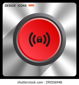 Wireless Network Access Closed Locked Icon Stock Vector (Royalty Free ...
