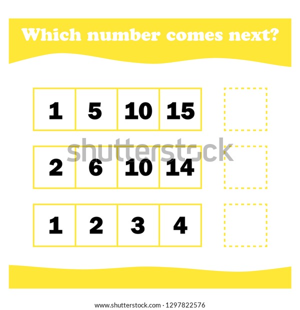 Worksheet Game Kids Write Next Number Stock Vector (Royalty Free ...