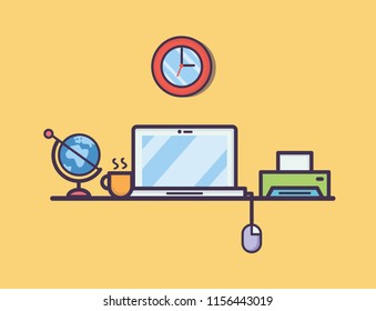 Workplace Time Management Flat Vector Illustration Stock Vector ...