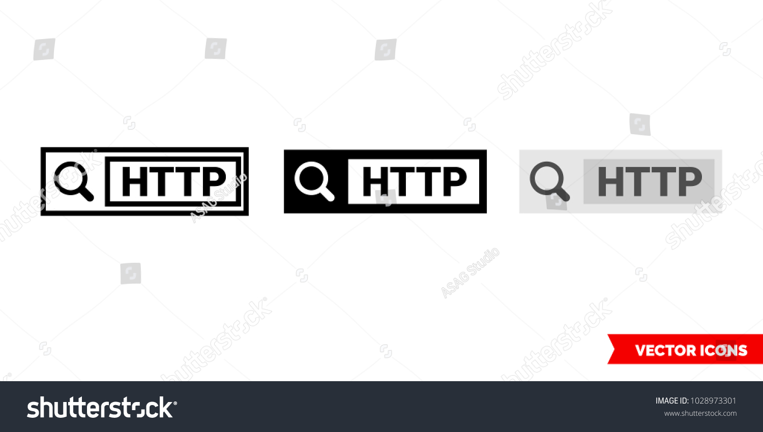 Http Symbol Icon 3 Types Color Stock Vector (Royalty Free) 1028973301 ...