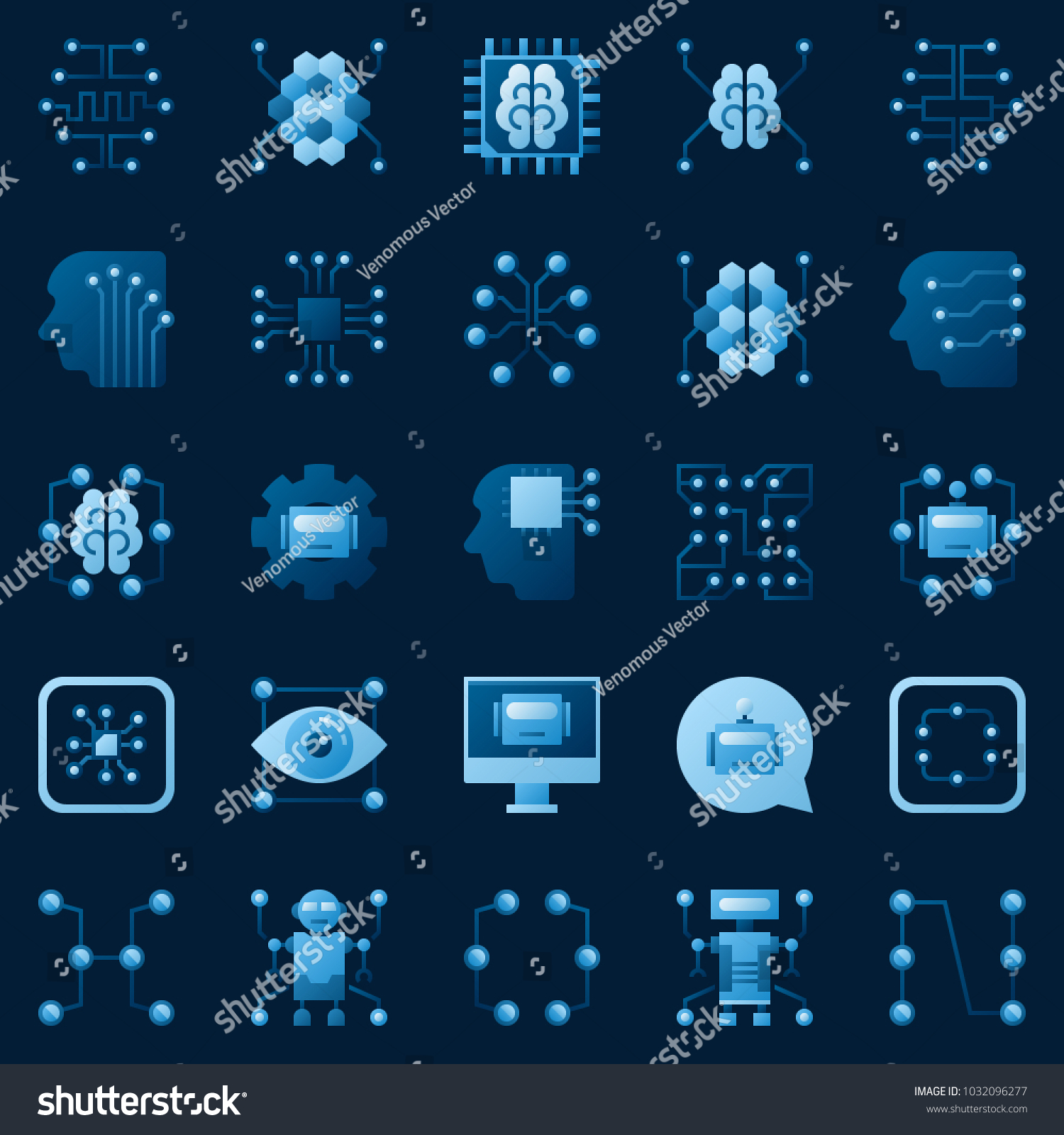Ai Icons Set Vector Collection Artificial Stock Vector (Royalty Free ...