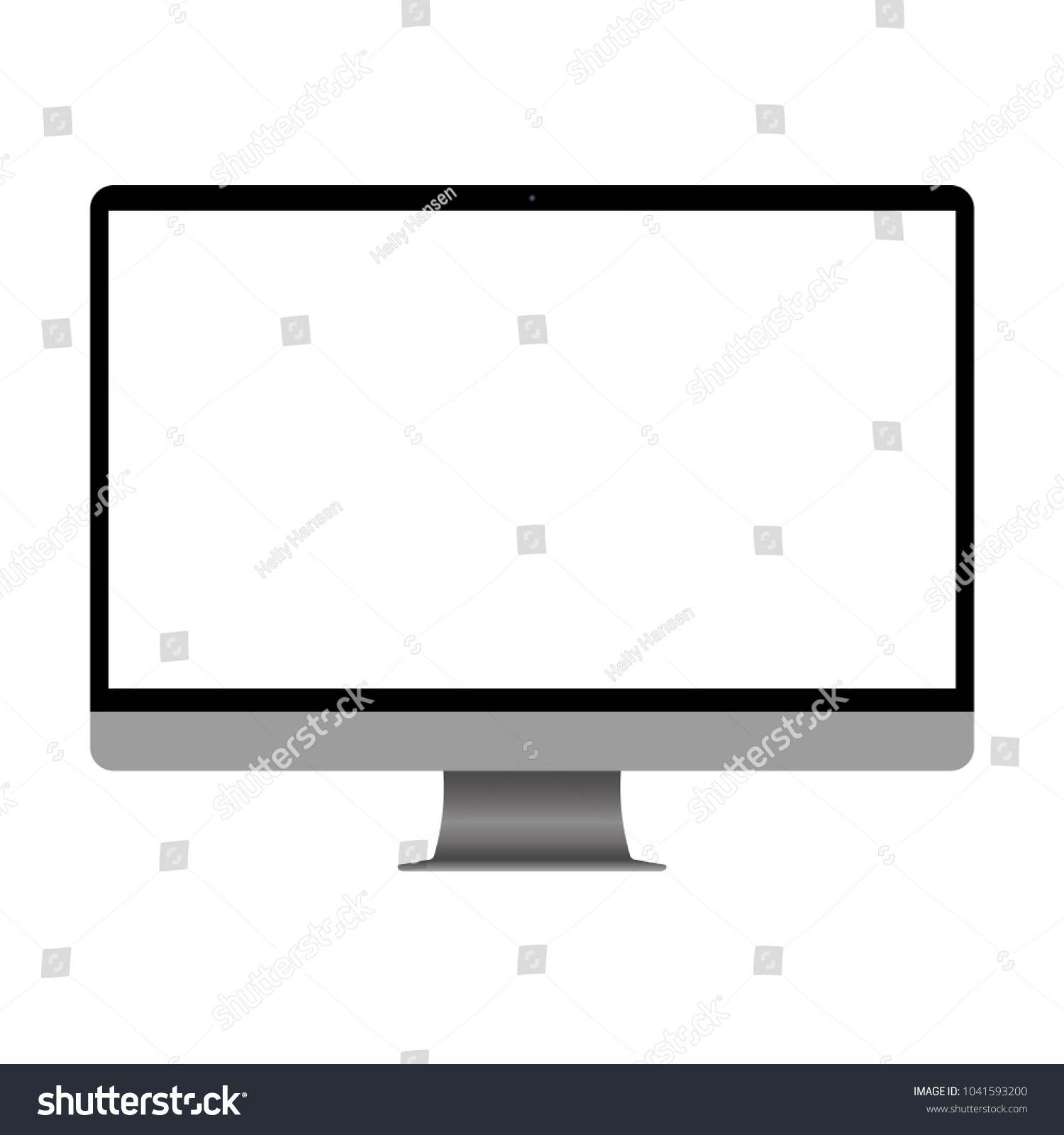 Desktop Computer Screen White Screen Vector Stock Vector (Royalty Free