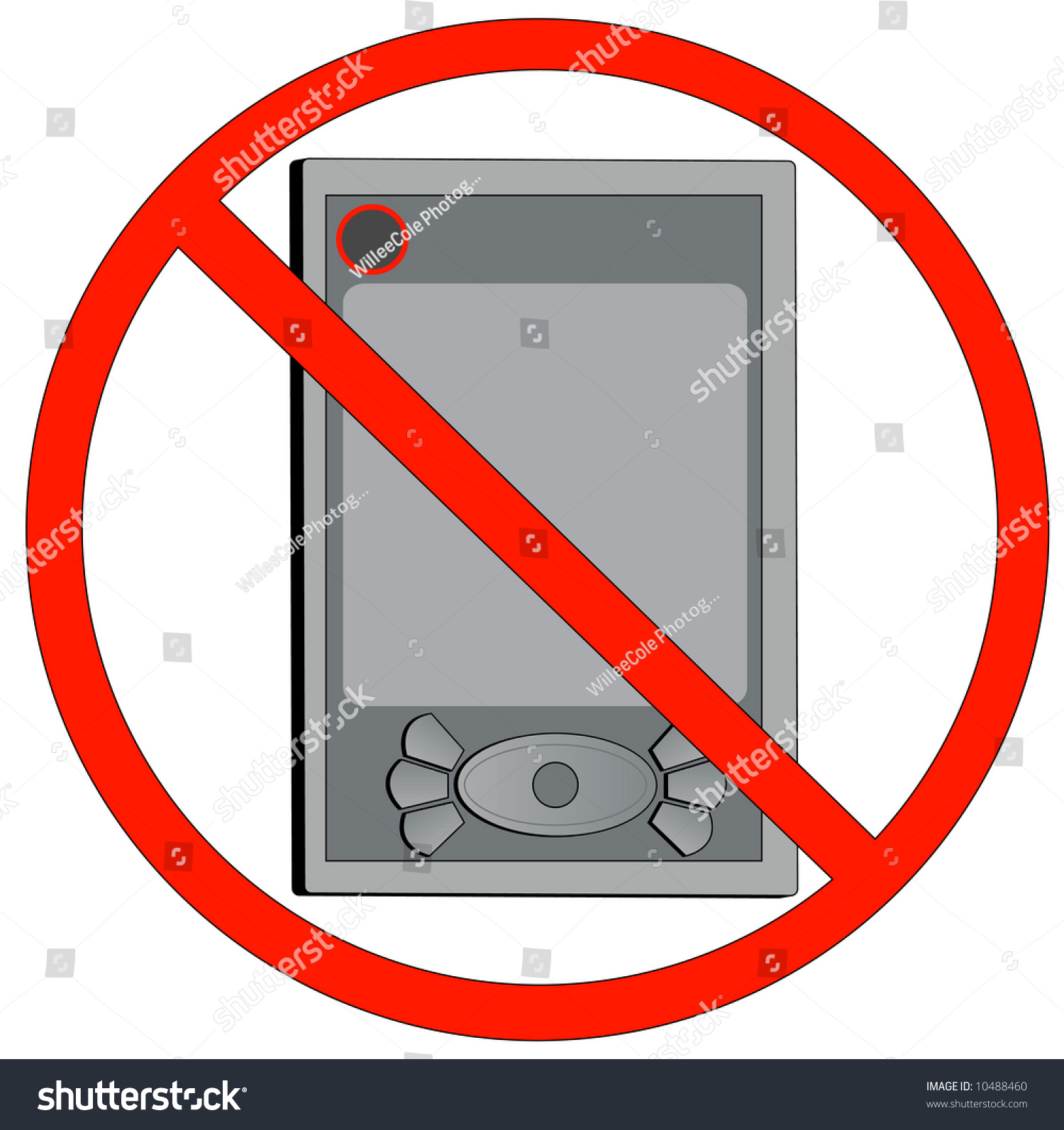 Pda Not Allowed Turn Off Electronic Stock Vector (Royalty Free