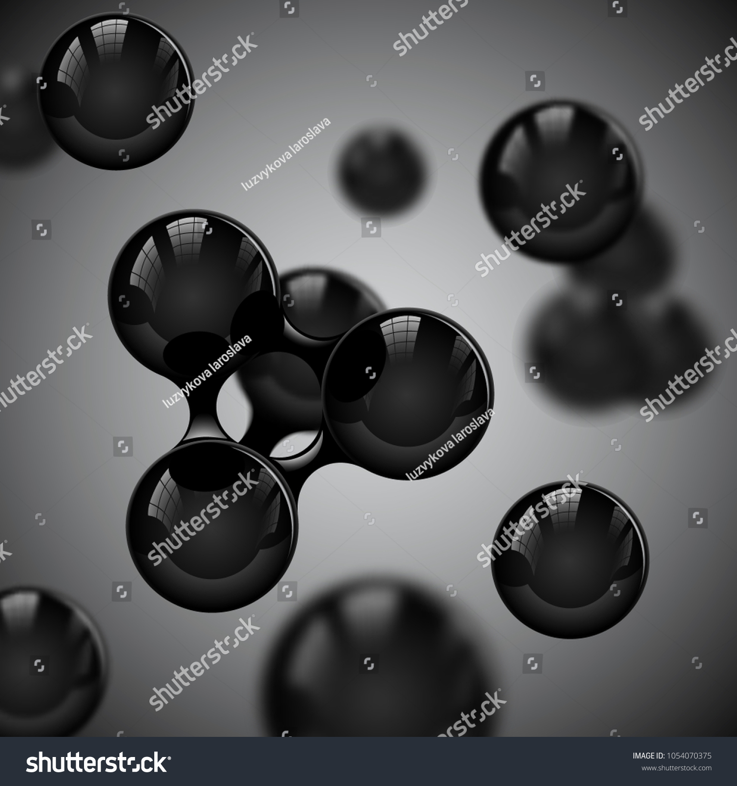 Vector Abstract Black Glossy Molecules Design Stock Vector (Royalty ...
