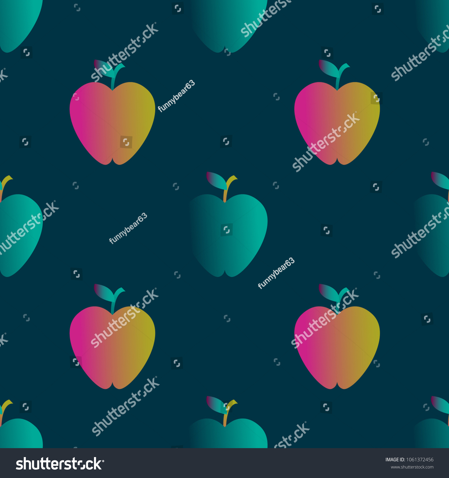 Apple Gradient Seamless Texture Modern Design Stock Vector (Royalty