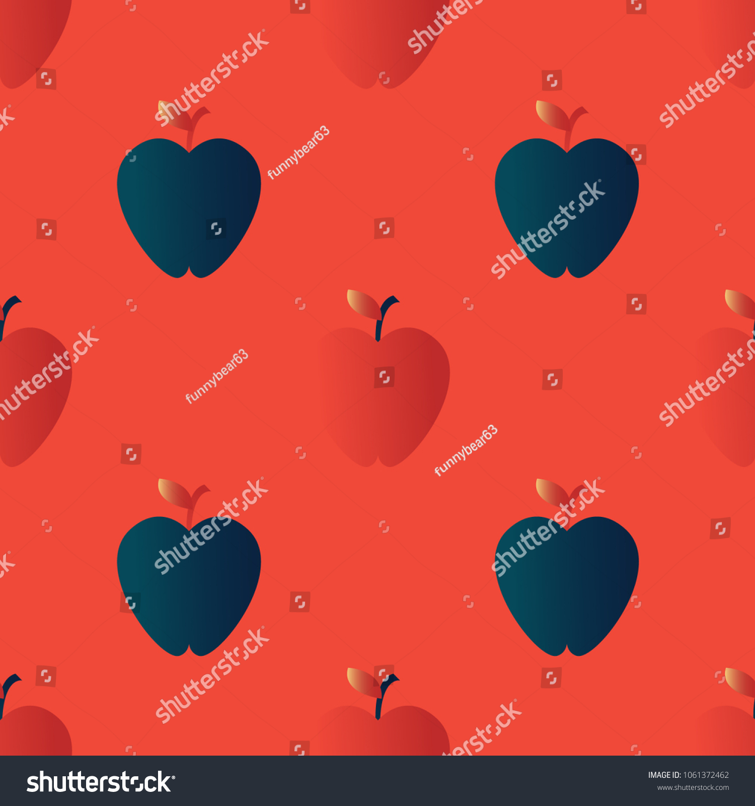 Apple Gradient Seamless Texture Modern Design Stock Vector (Royalty