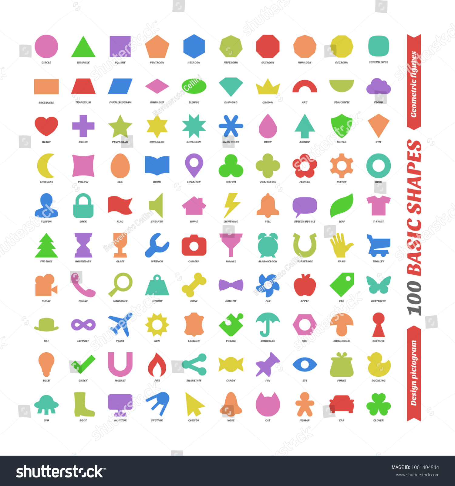 Large Color Vector Set Basic Shapes Stock Vector (Royalty Free ...