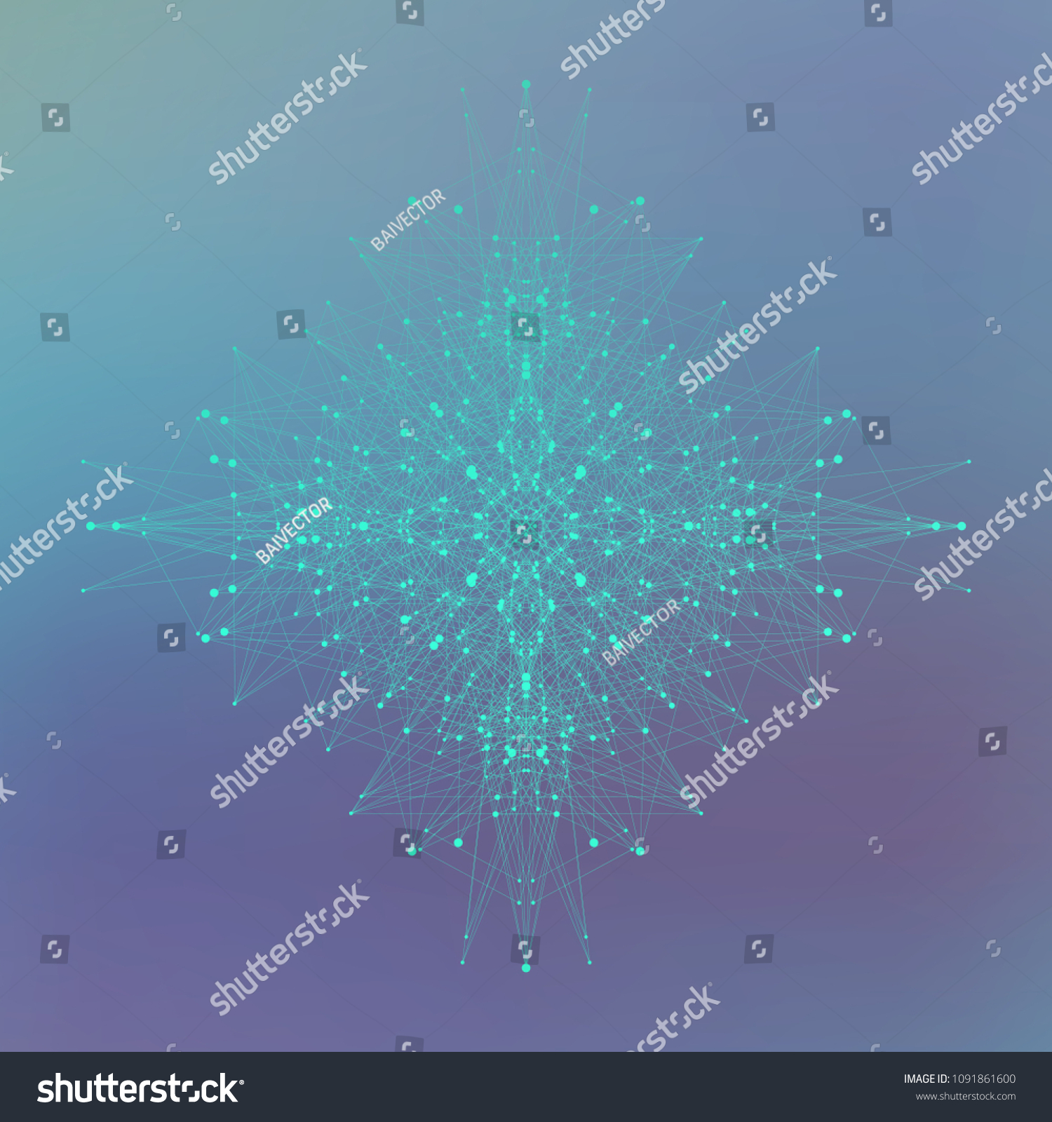Big Data Visualization Artificial Intelligence Machine Stock Vector ...
