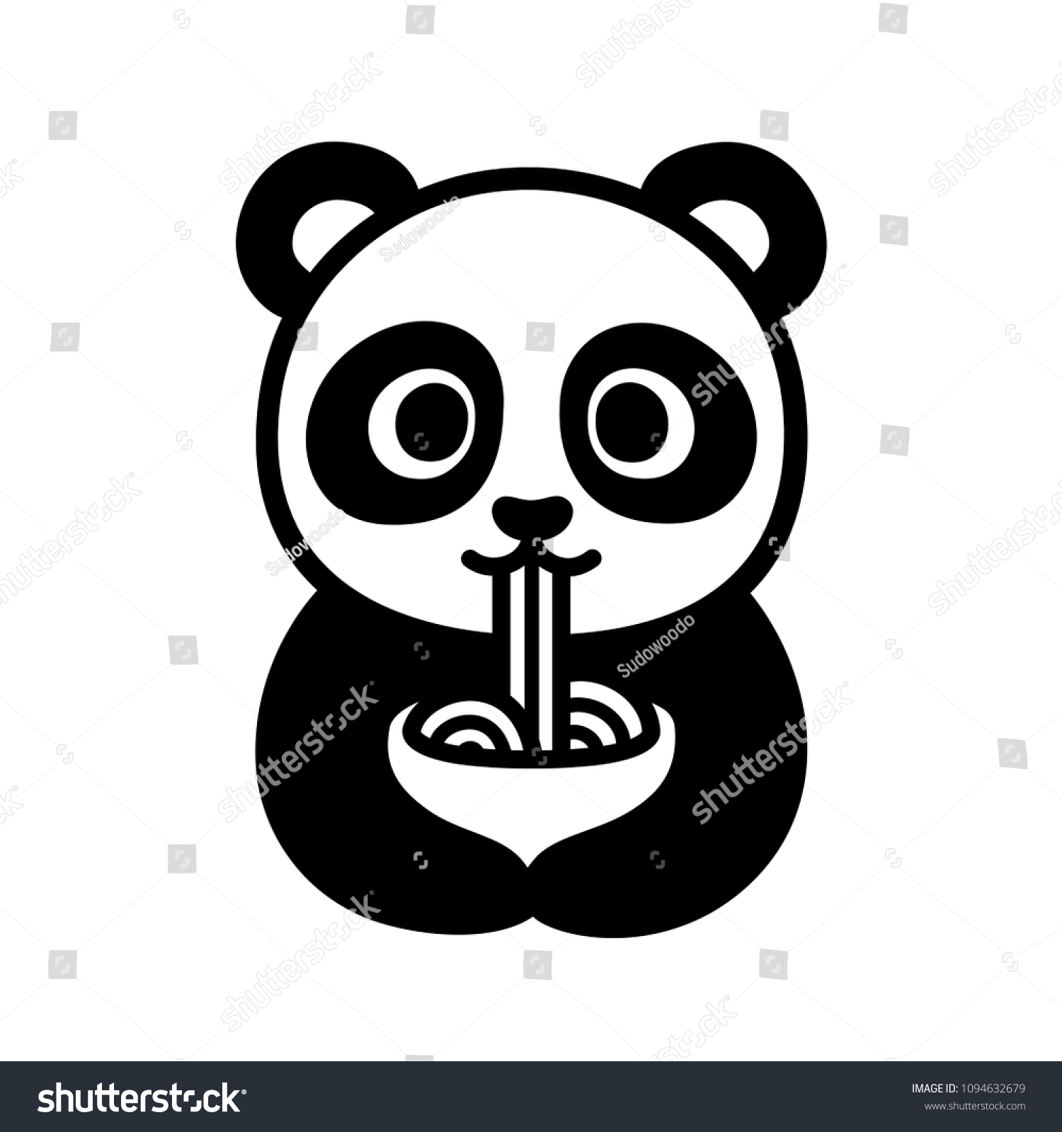 Panda Estilizada Desenho De Corpo Inteiro Ícone Simples De Panda