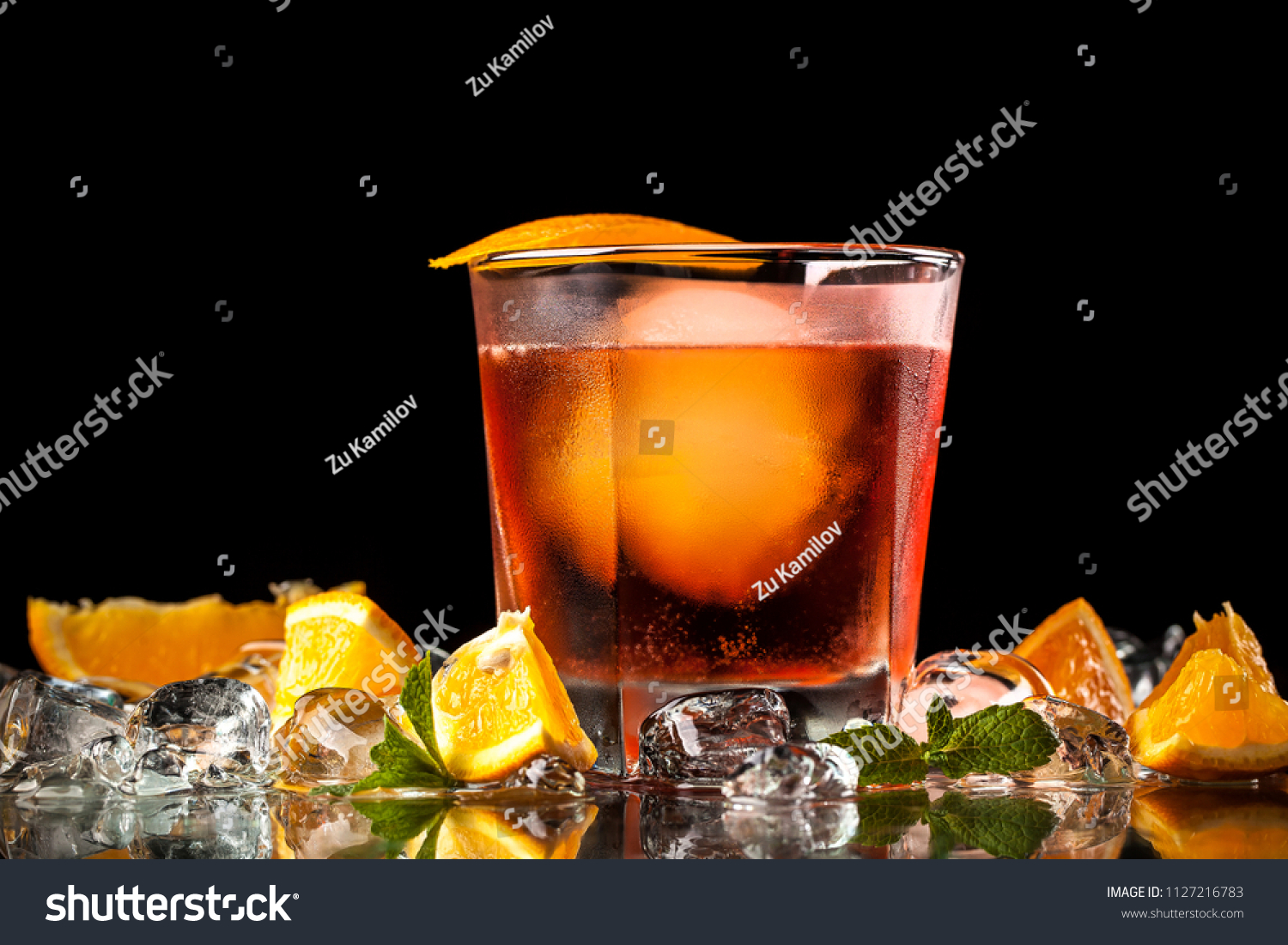 Cool Orange Alcohol Cocktail Ice Ball Stock Photo 1127216783 Shutterstock