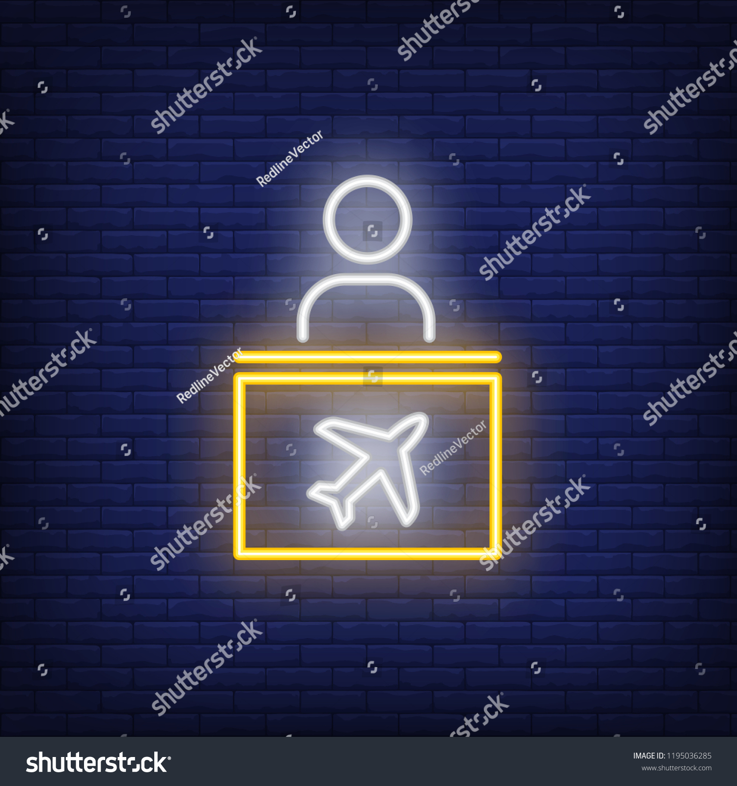 Information Desk Neon Sign Glowing Sign Stock Vector (Royalty Free