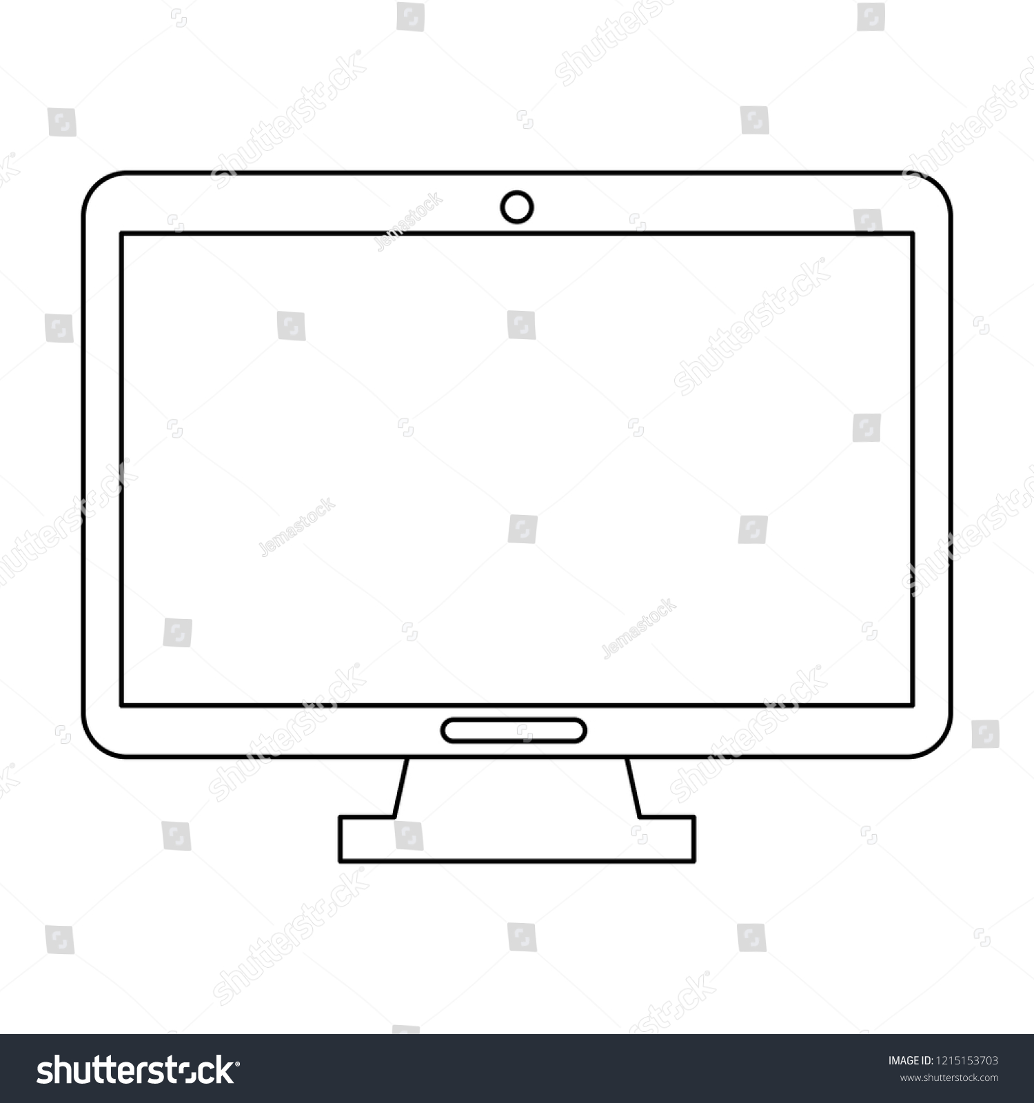 Blank Computer Screen Black White Stock Vector (Royalty Free) 1215153703 Shutterstock