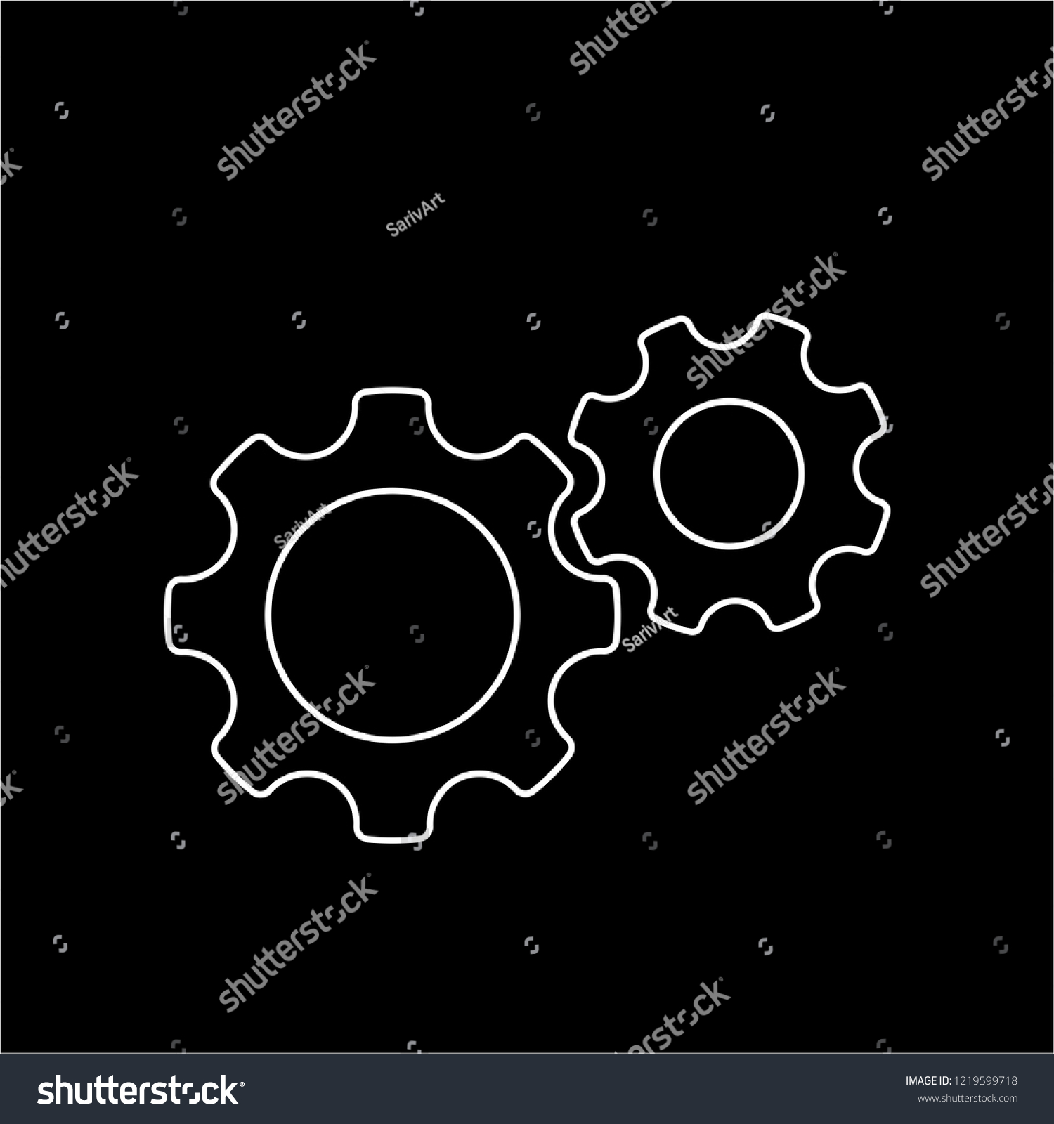 Gear Line Art Style Stock Vector (Royalty Free) 1219599718 Shutterstock