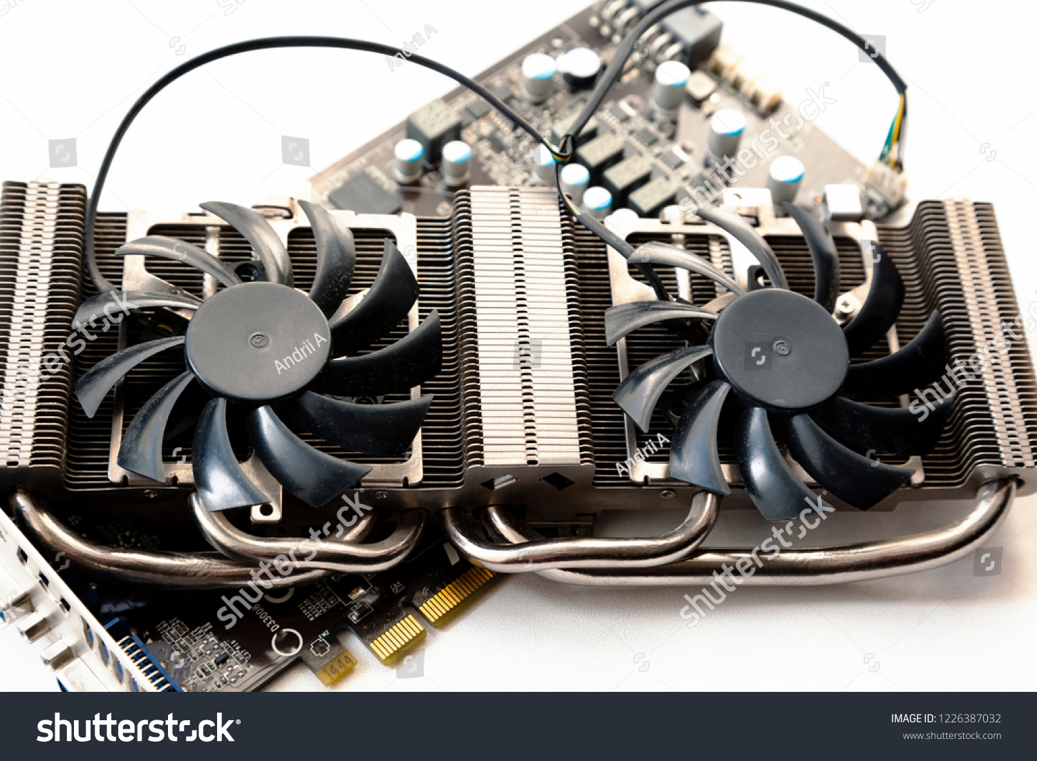Pc Graphics Card Radiator Removed Fans Stock Photo 1226387032