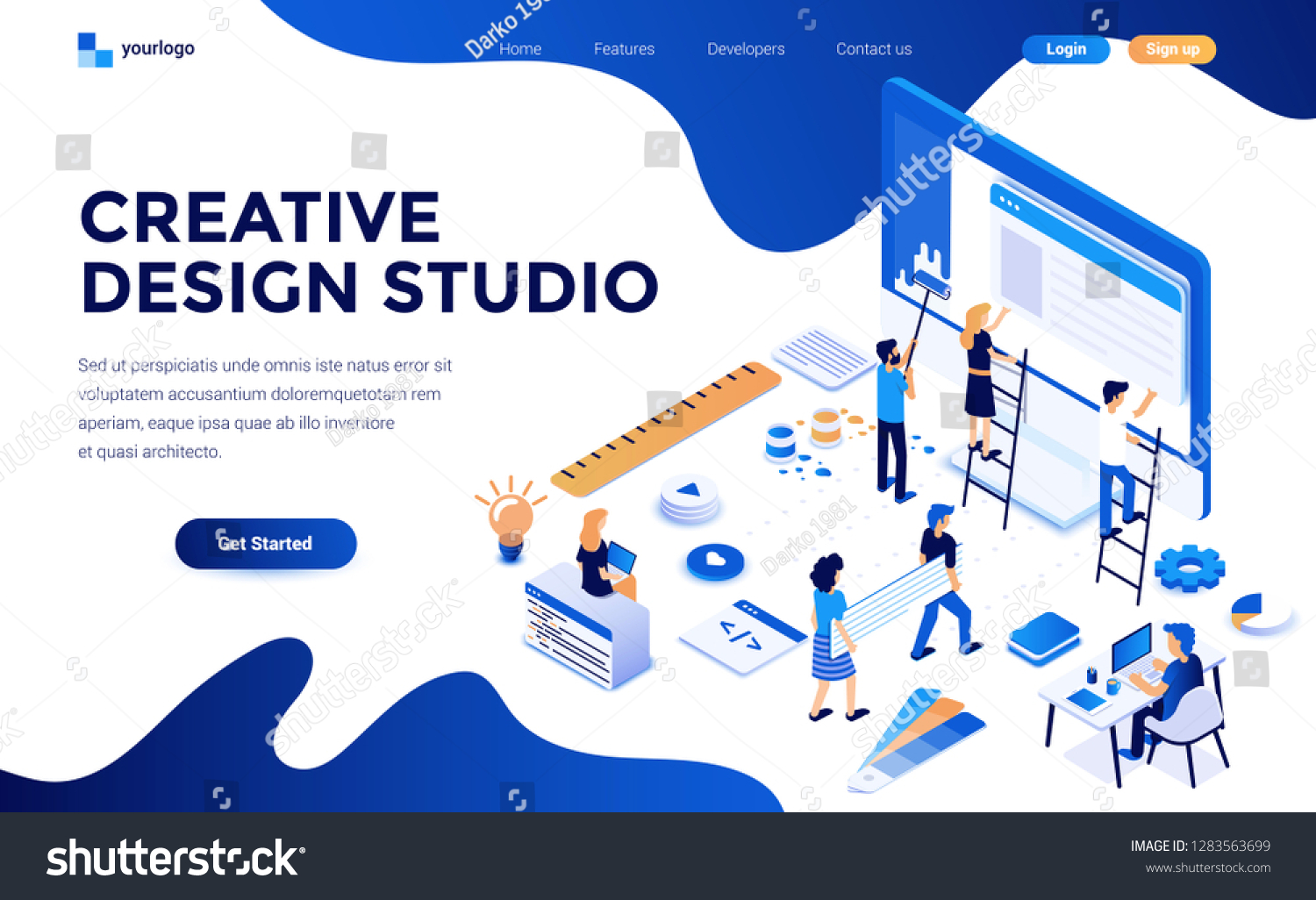 Modern Flat Design Isometric Concept Creative Stock Vector (Royalty ...