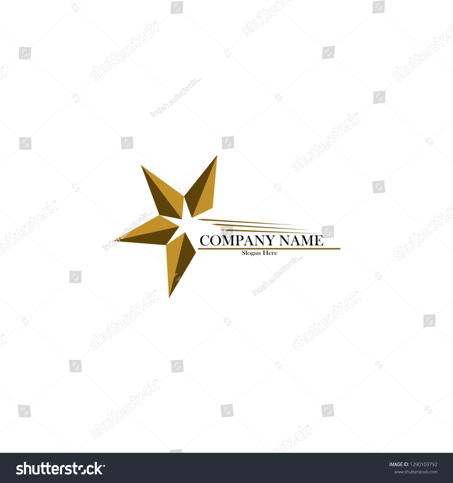 Gold Star Logo Design Vector Stock Vector (Royalty Free) 1290103792 ...