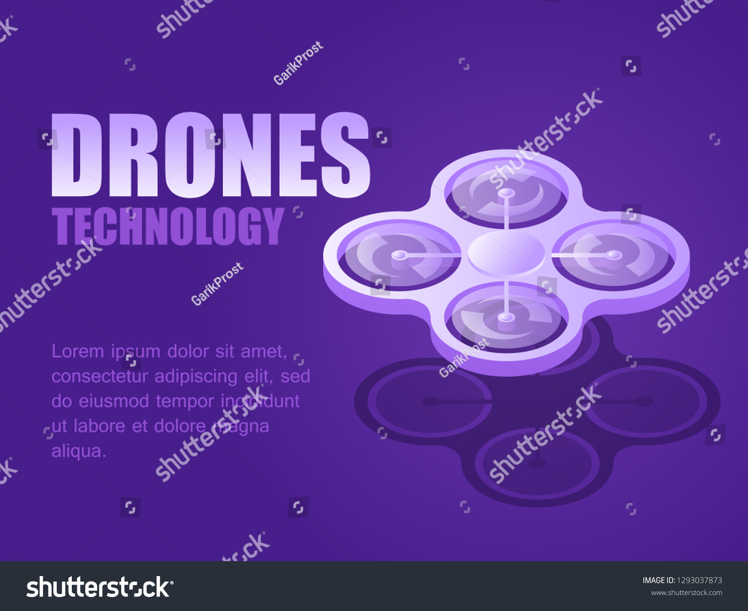 Drones Technology Concept Website Page Vector Stock Vector (Royalty ...