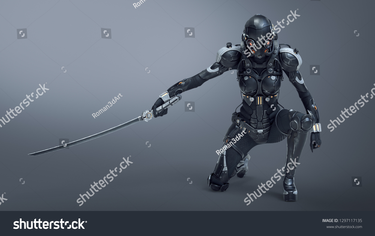 SF アンドロイド サイボーグ女性 胸像 塗装済完成品 近未来 フィギュア SFキャラクター3Dプリントモデルコレクション：未来の戦士と