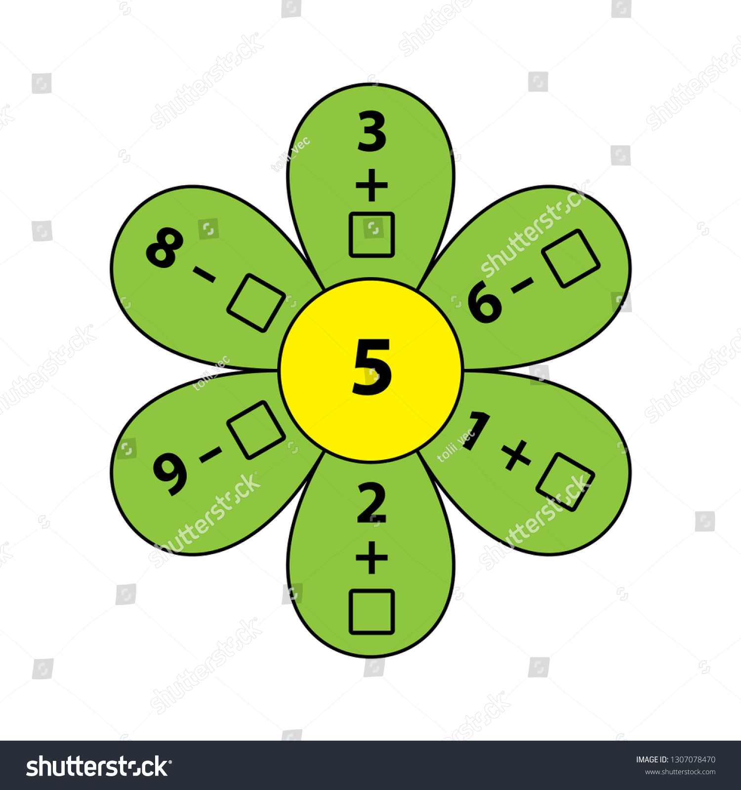 Worksheet Mathematical Puzzle Game Learning Mathematics เวกเตอร์สต็อก