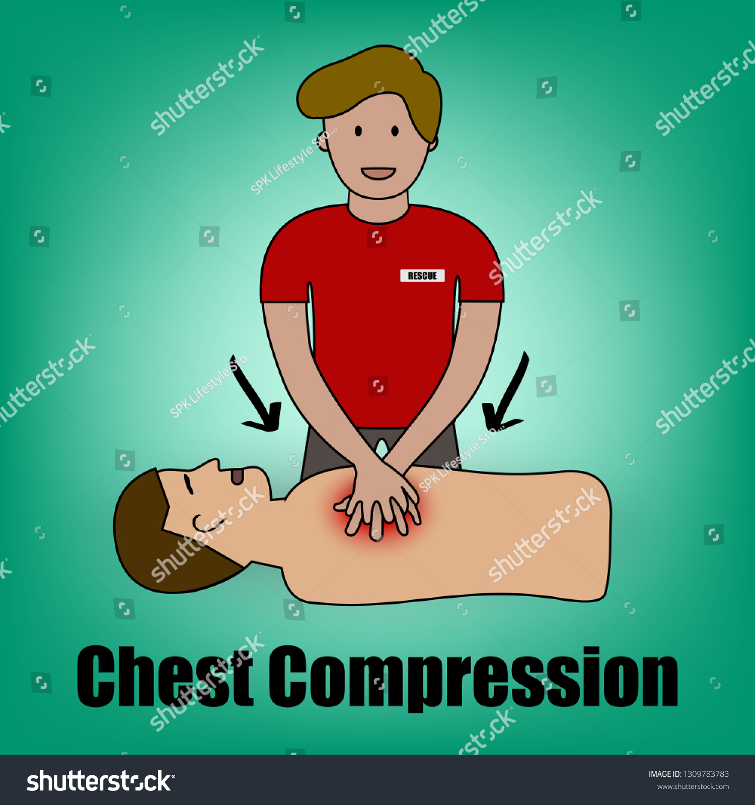 Info Graphic Chest Compressions Step Cpr Stock Vector (Royalty Free