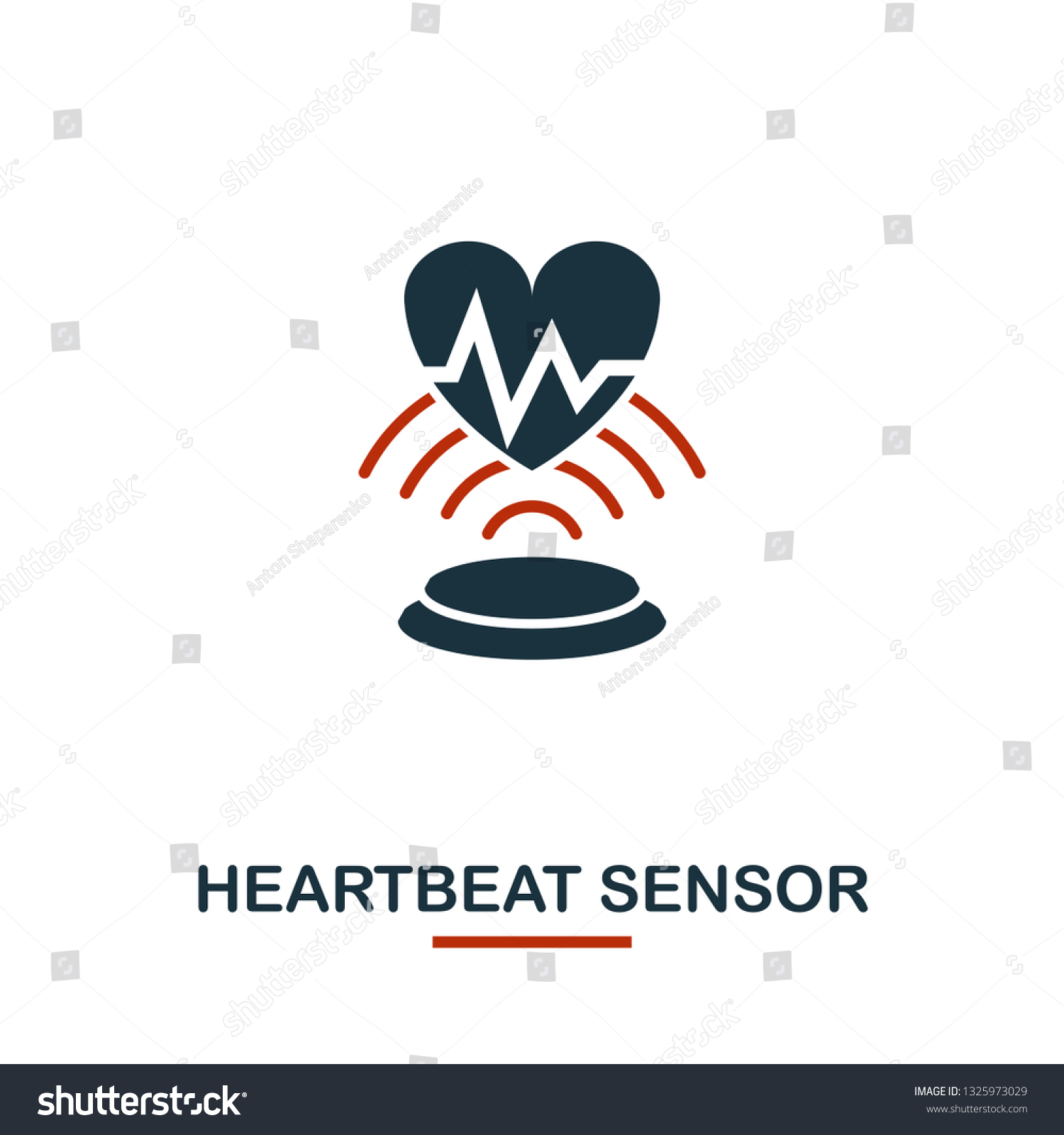 Heartbeat Sensor Icon Sensors Icons Collection Stock Vector (Royalty