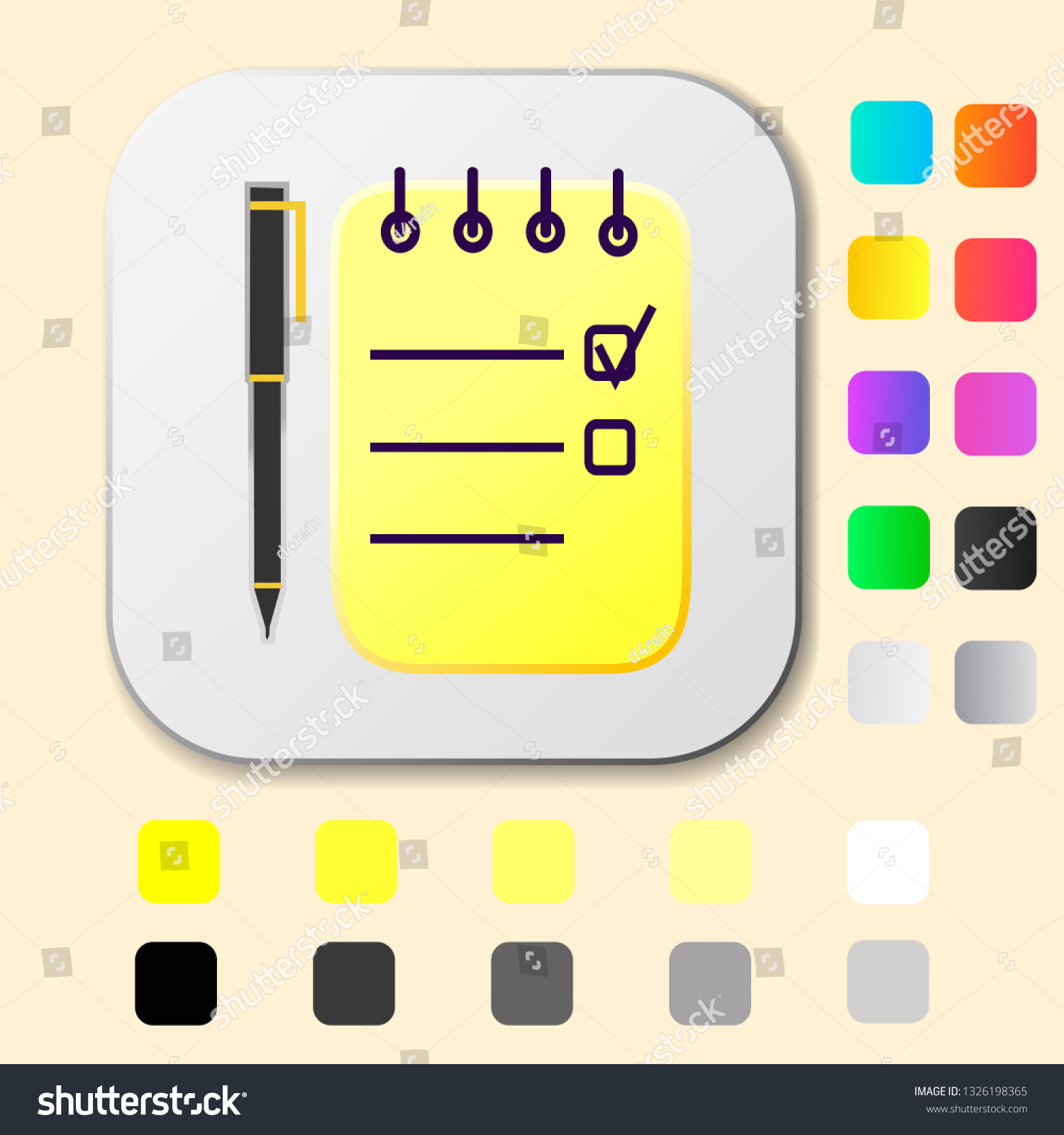 Notes App Logo Icon Vector Illustration Stock Vector (Royalty Free ...