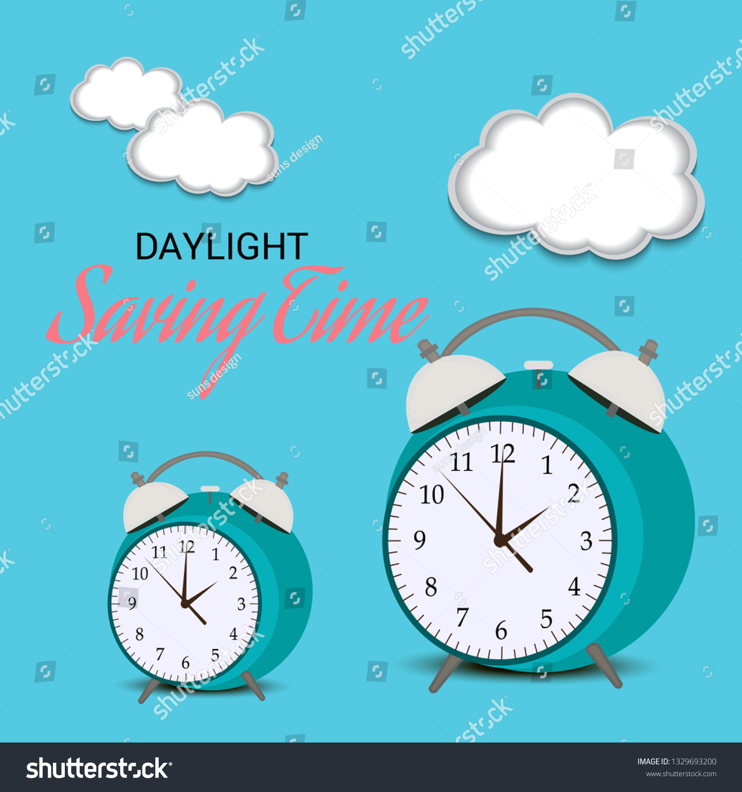 Vector Illustration Banner Change Your Clocks Stock Vector (Royalty