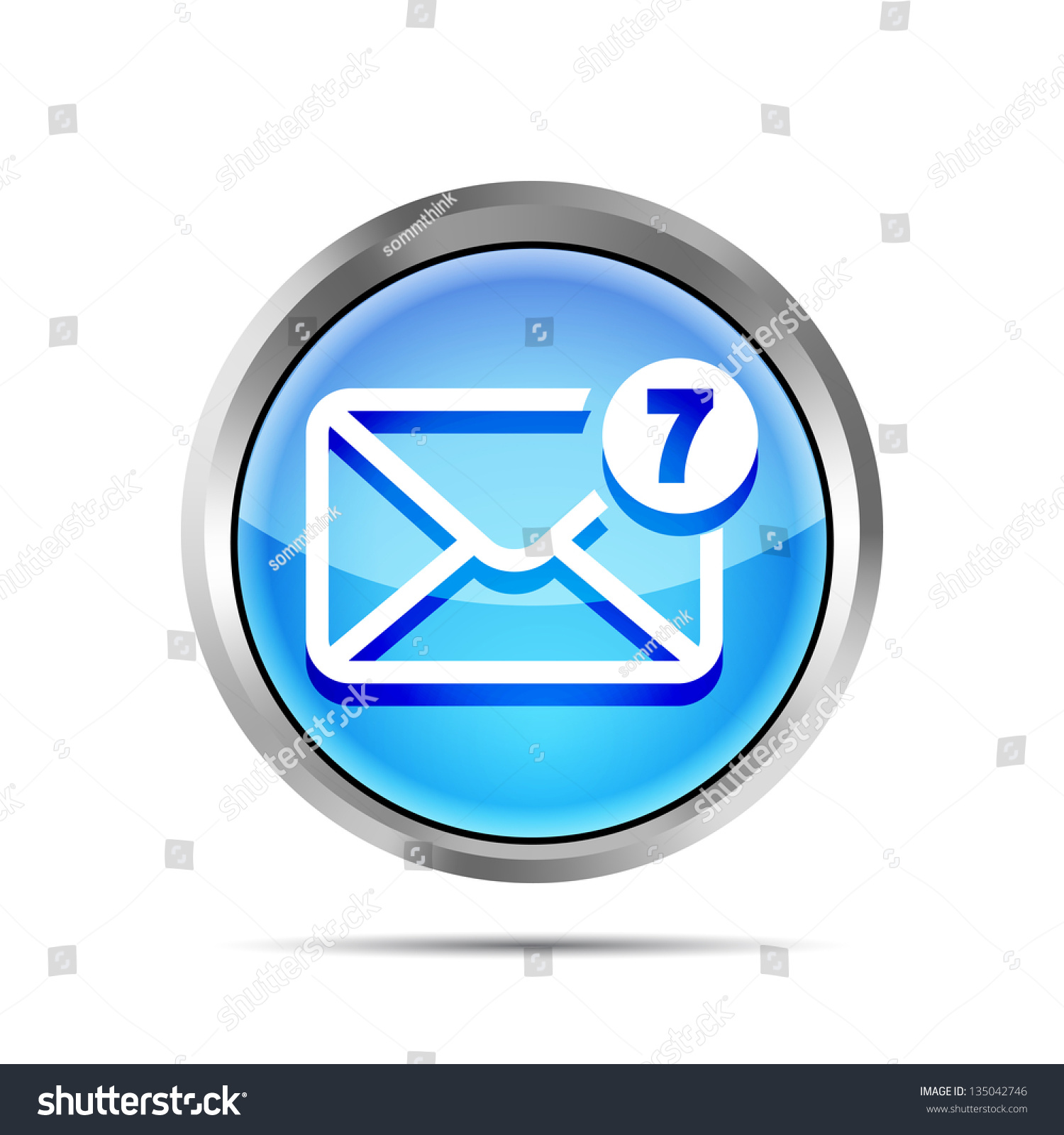 Blue Mail Icon Unread Messages On Stock Vector (Royalty Free) 135042746