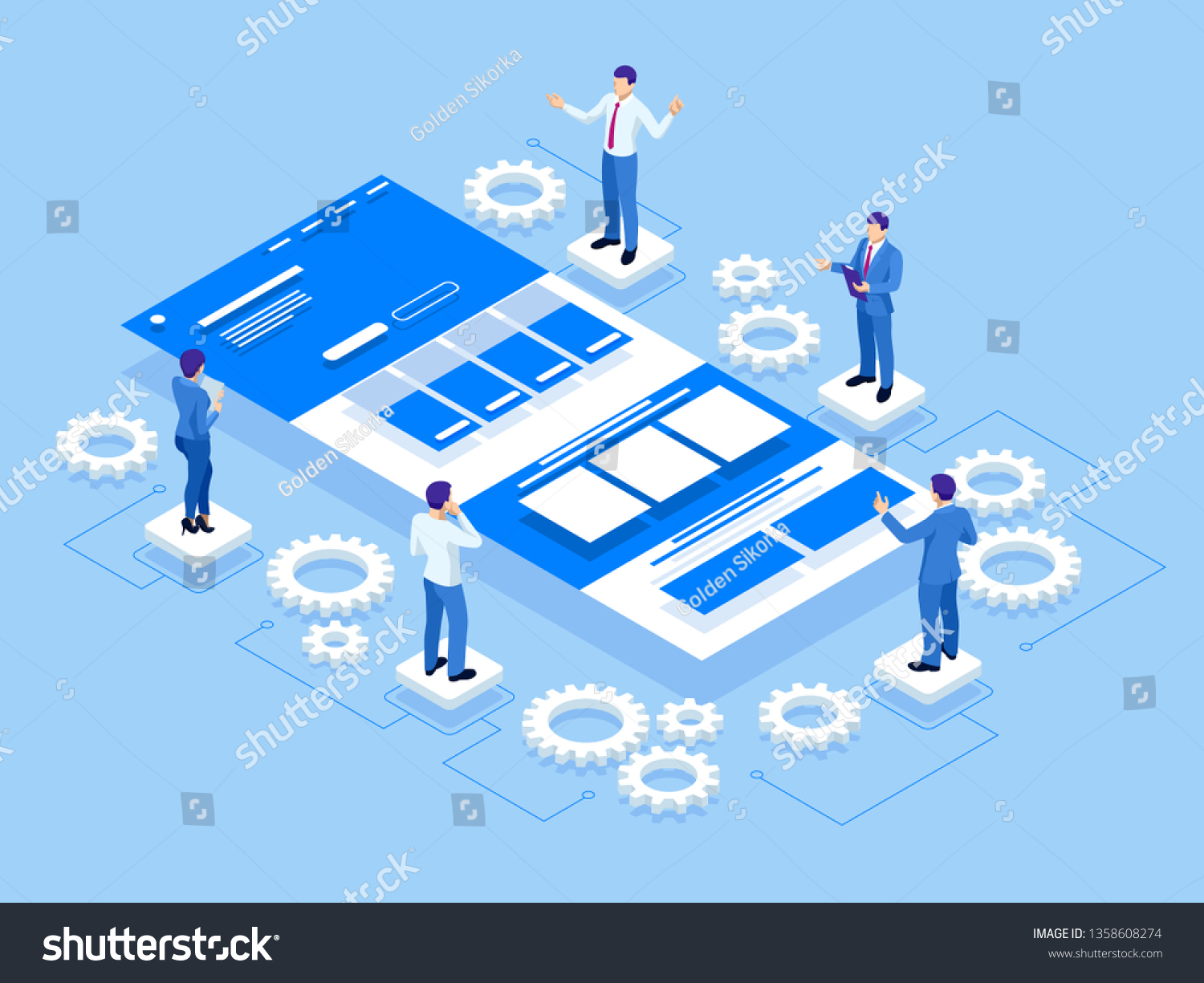 Isometric Ui Ux Design Concept Application Stock Vector (Royalty Free ...