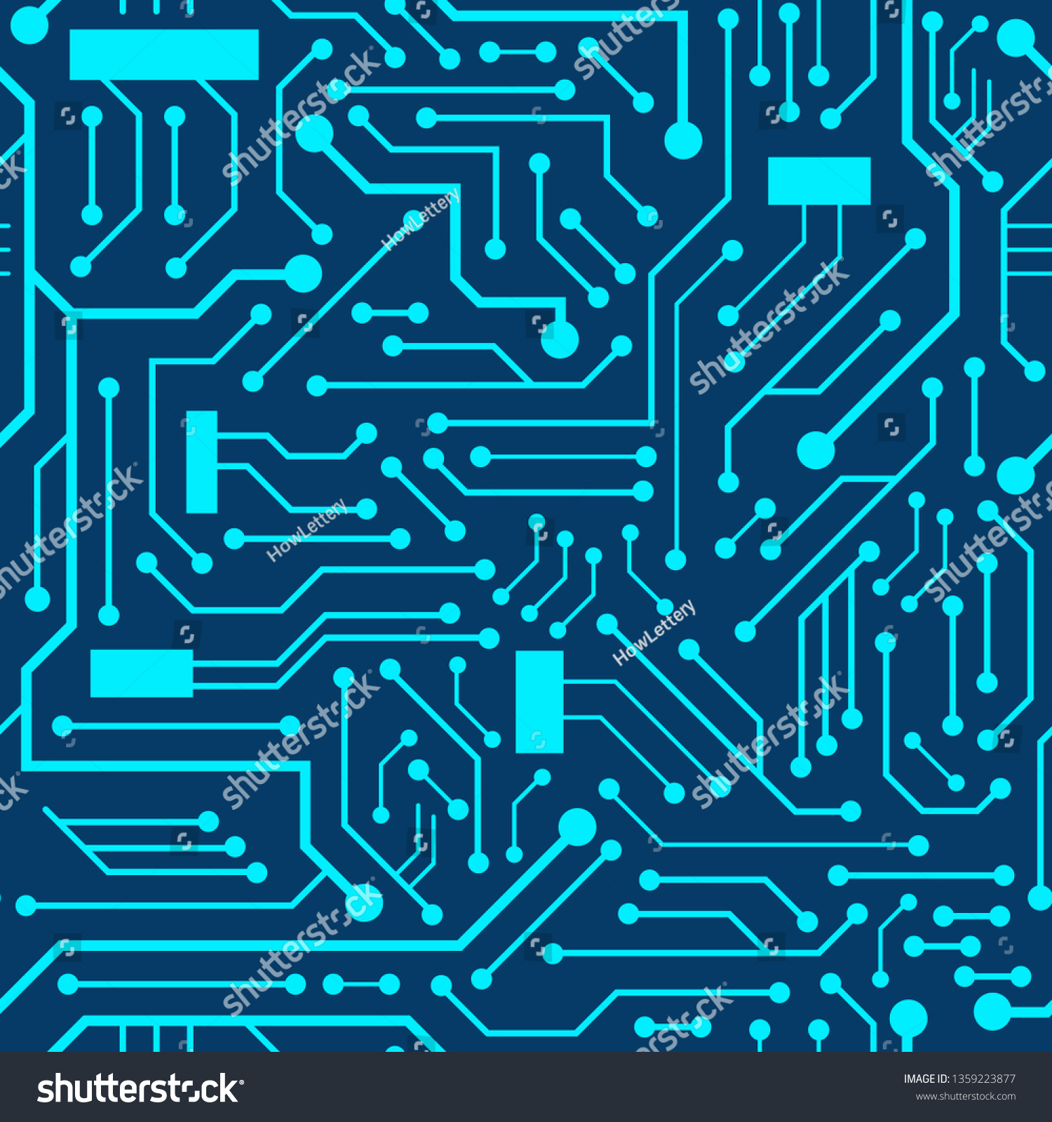 Circuit Board Pattern Blue