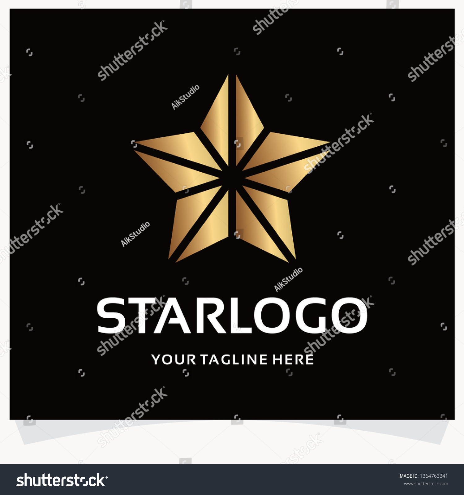 Gold Star Logo Design Template Inspiration Stock Vector (Royalty Free ...