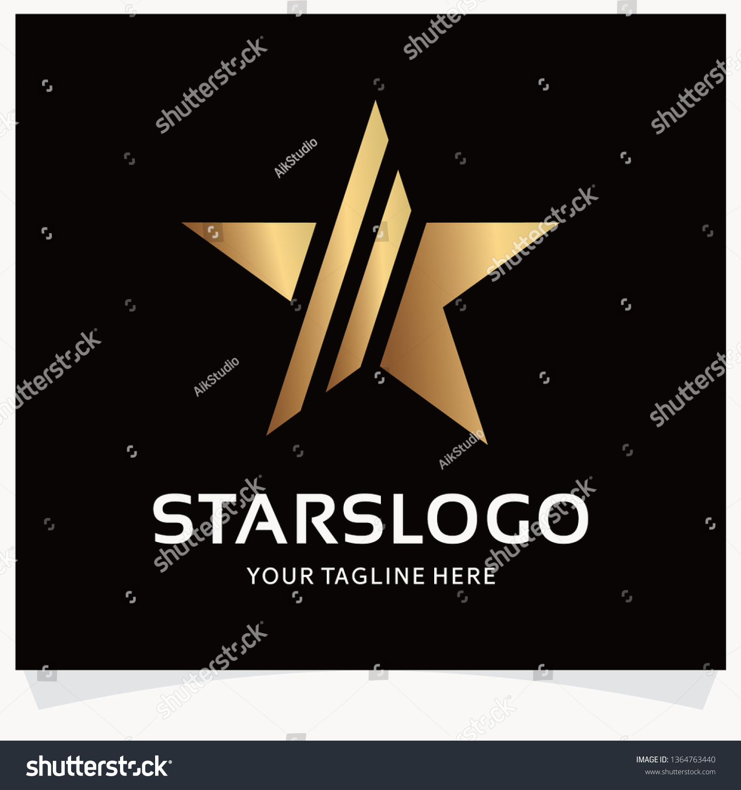 Gold Star Logo Design Template Inspiration Stock Vector (Royalty Free ...