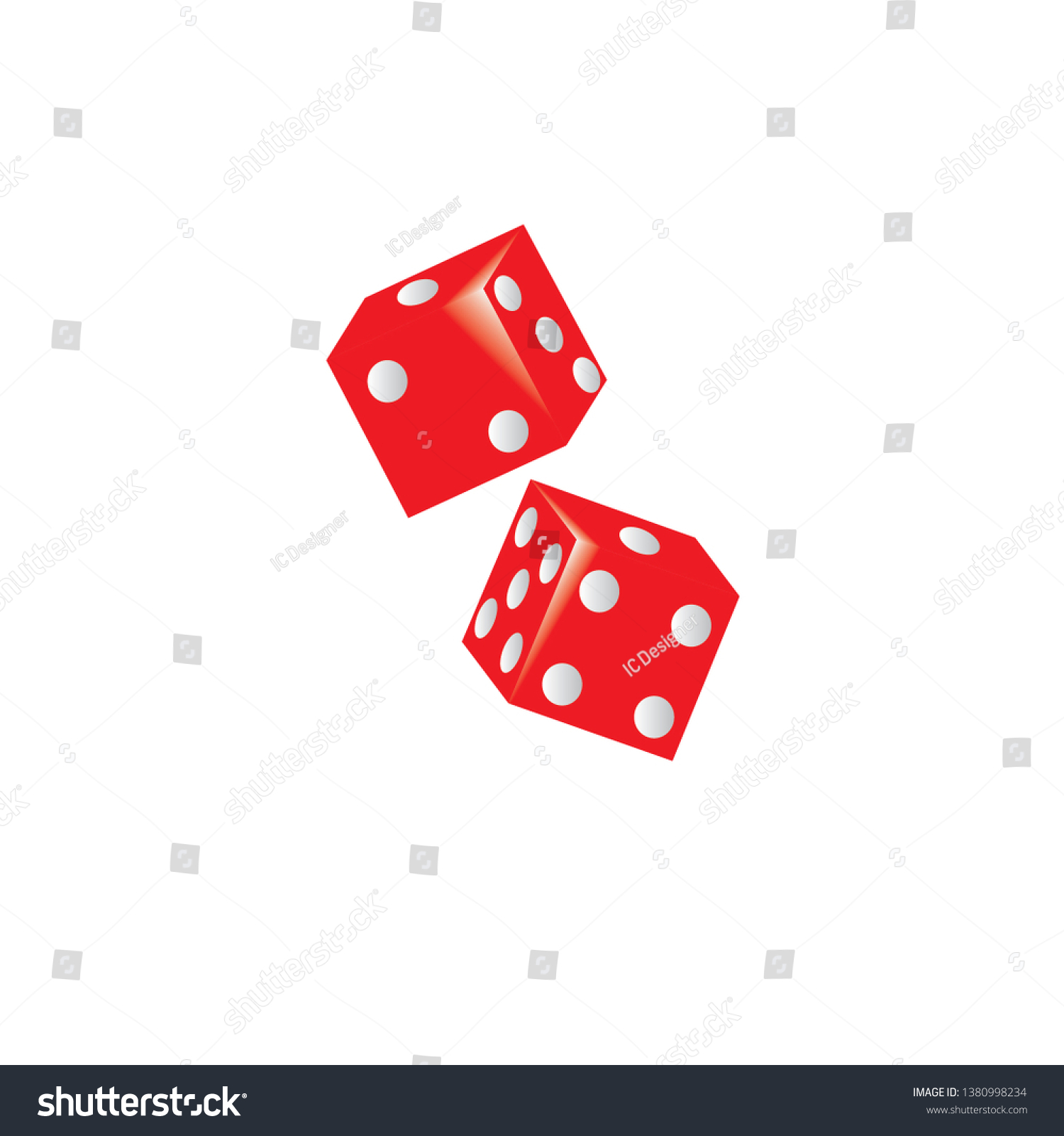 Illustration Vector Simple Red Dice Symbol Stock Vector (Royalty Free