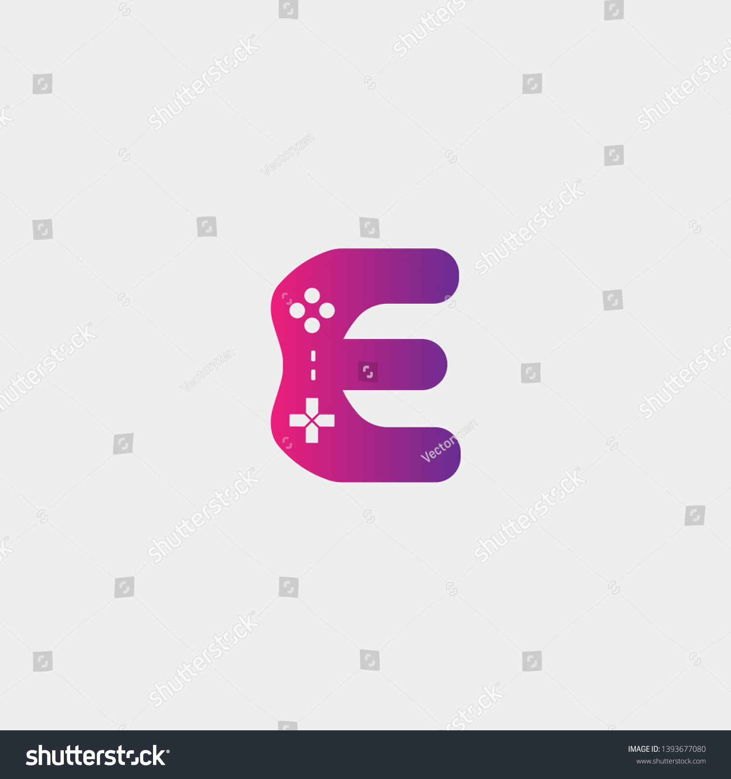 Letter E Game Logo Design Template Stock Vector (Royalty Free