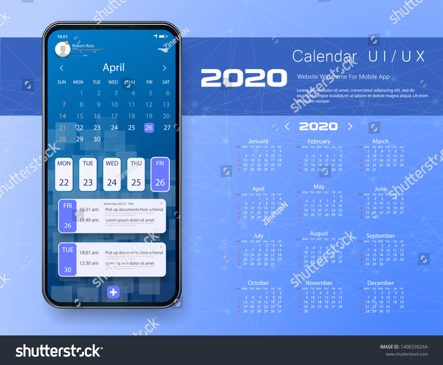 calendar-application-template-do-list-tasks-stock-vector-royalty-free