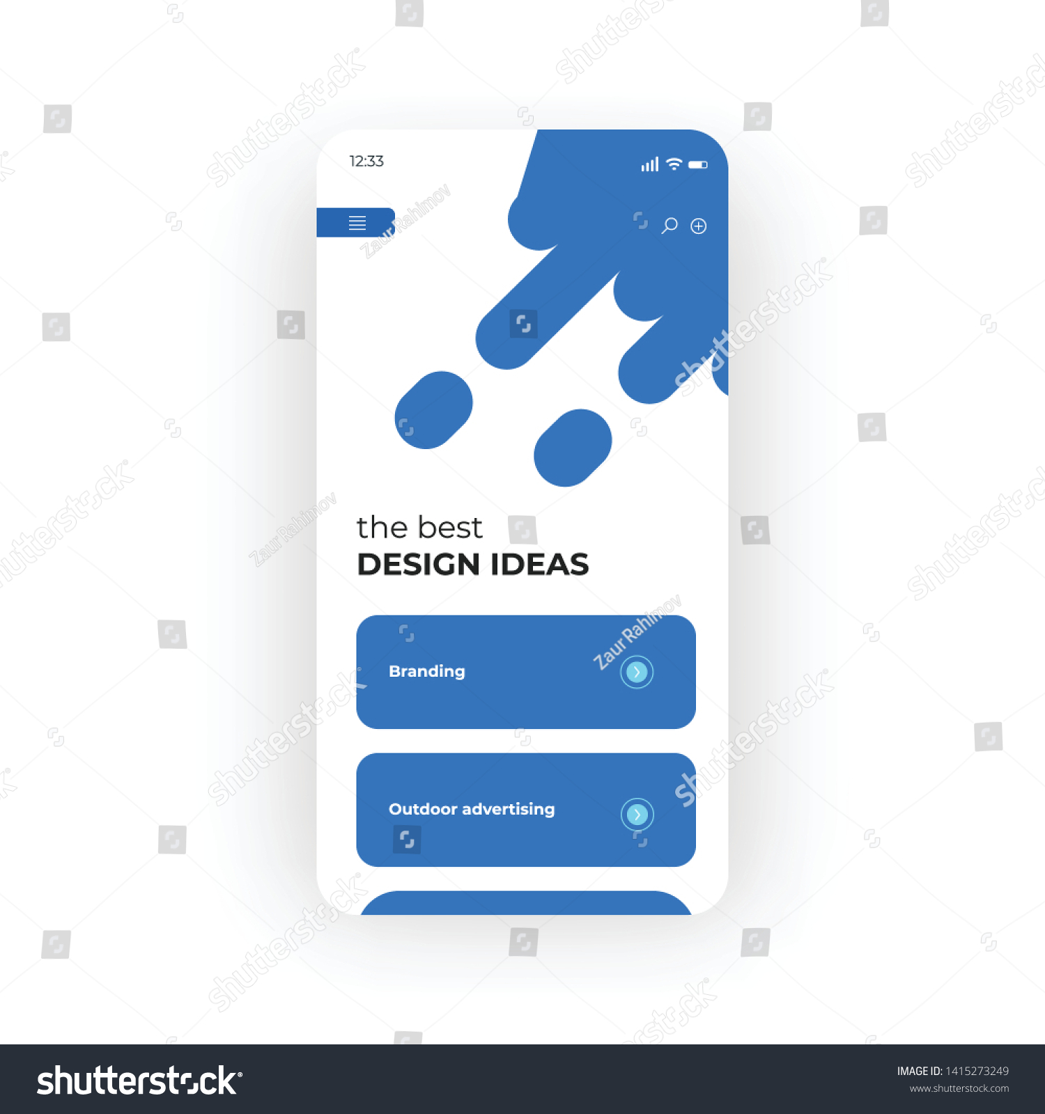 Blue Design Ideas Ui Ux Gui Stock Vector (Royalty Free) 1415273249 ...